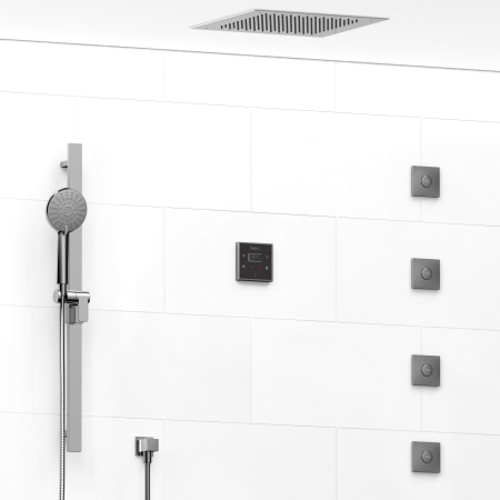Riobel -¾" electronic system with hand shower rail, 4 body jets and shower head - KIT#90IS