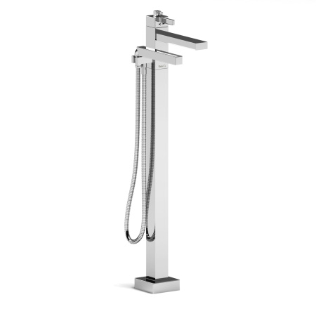 Riobel -2-way Type T (thermostatic) coaxial floor-mount tub filler with hand shower - MZ39C Chrome