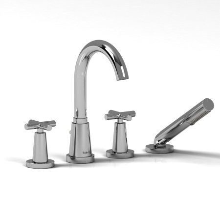 Riobel -4-piece deck-mount tub filler with hand shower - PA12+