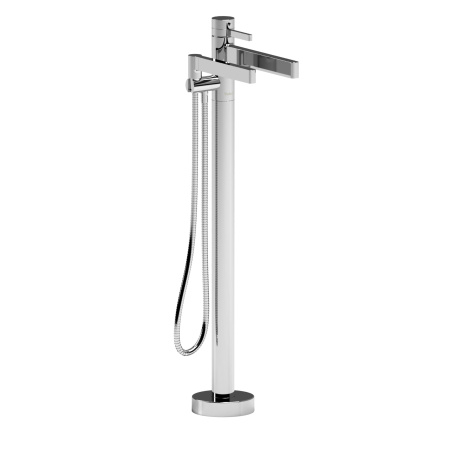 Riobel -2-way Type T (thermostatic) coaxial floor-mount tub filler with hand shower - PX39C Chrome