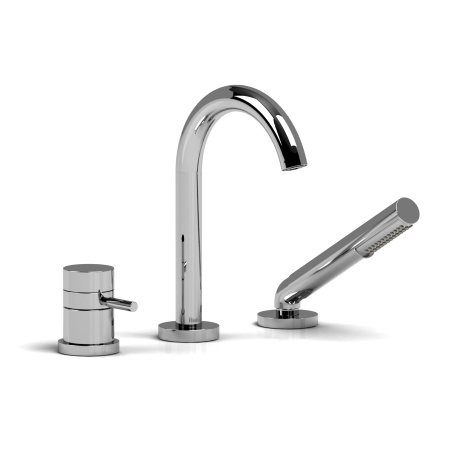 Riobel -2-way 3-piece Type T (thermostatic) coaxial deck-mount tub filler with hand shower - RU19