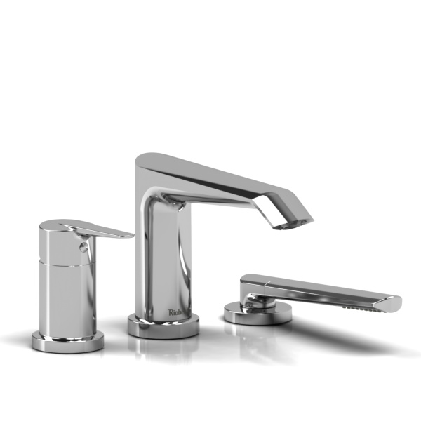 Riobel -3-piece pressure balance deck-mount tub filler with hand shower - VY16C Chrome