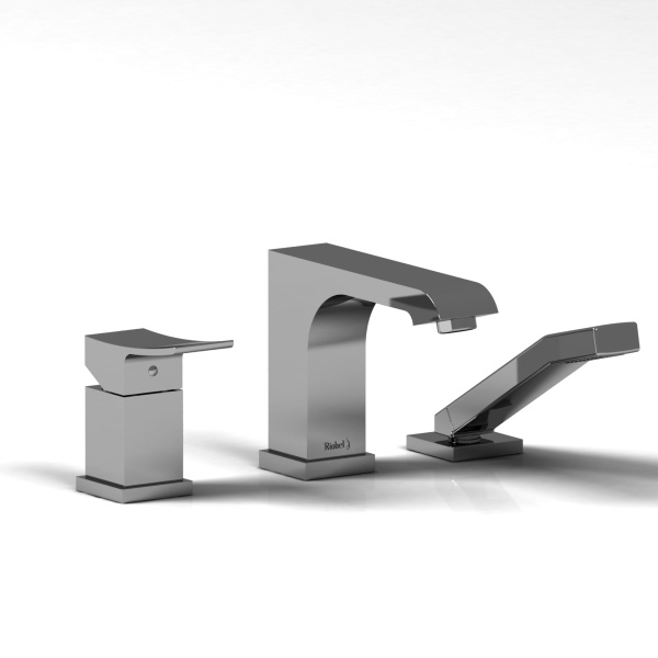 Riobel -3-piece pressure balance deck-mount tub filler with hand shower - ZO16