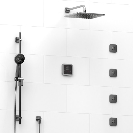 Riobel -¾" electronic system with hand shower rail, 4 body jets and shower head - KIT#91ISSA