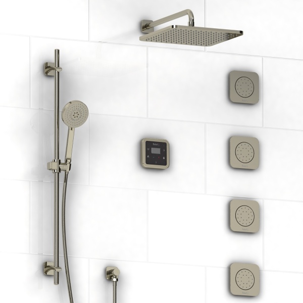 Riobel -¾” electronic system with hand shower rail, 4 body jets and shower head – KIT#91ISSA