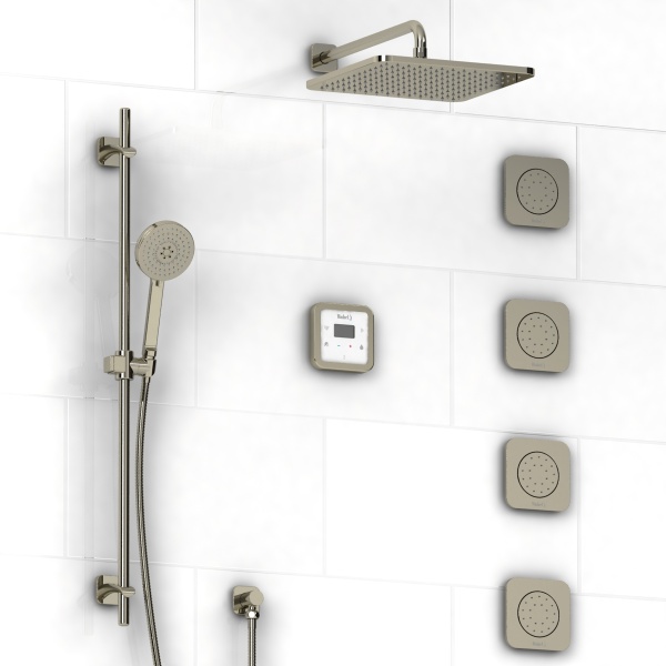 Riobel -¾” electronic system with hand shower rail, 4 body jets and shower head – KIT#91ISSA