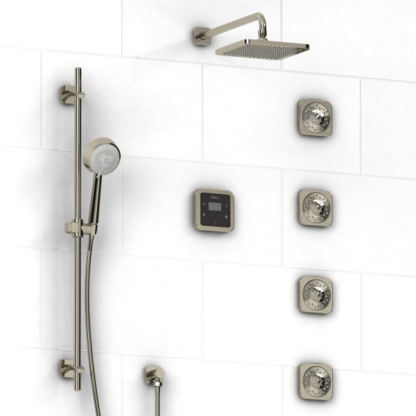 Riobel -¾” electronic system with hand shower rail, 4 body jets and shower head – KIT#92ISSA