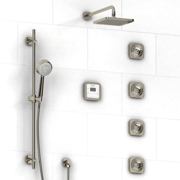 Riobel -¾” electronic system with hand shower rail, 4 body jets and shower head – KIT#92ISSA