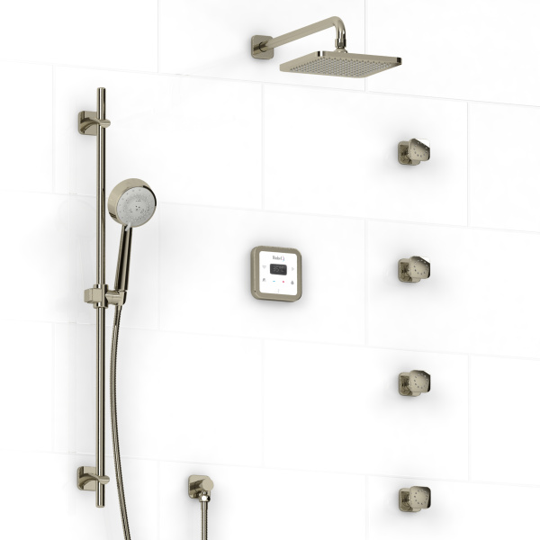 Riobel -¾” electronic system with hand shower rail, 4 body jets and shower head – KIT#93ISSA