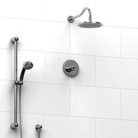 Riobel -½’’ coaxial system with hand shower rail and shower head  - KIT#343AT