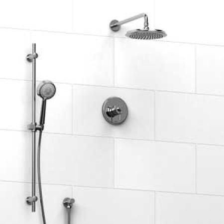 Riobel -½’’ coaxial system with hand shower rail and shower head  - KIT#343ATOP