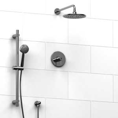 Riobel -½’’ coaxial system with hand shower rail and shower head  - KIT#343