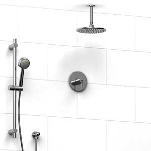 Riobel -½’’ coaxial system with hand shower rail and shower head  – KIT#343