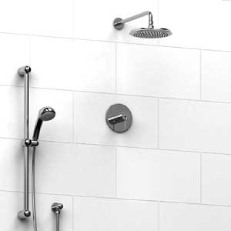 Riobel -½’’ coaxial system with hand shower rail and shower head  - KIT#343CS