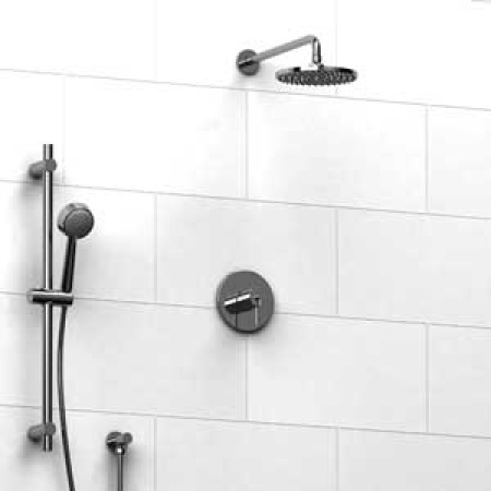 Riobel -½’’ coaxial system with hand shower rail and shower head  - KIT#343CSTM
