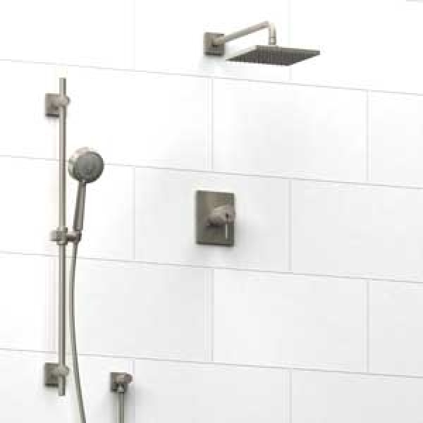 Riobel -½’’ coaxial system with hand shower rail and shower head  – KIT#343CSTQ