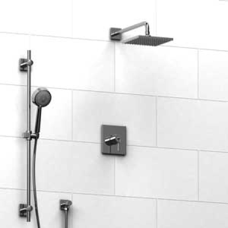 Riobel -½’’ coaxial system with hand shower rail and shower head  - KIT#343CSTQ
