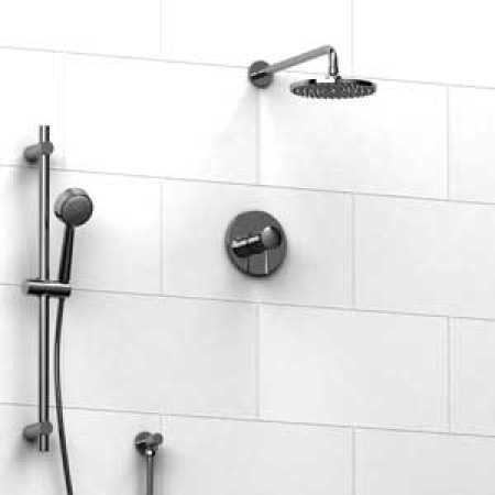 Riobel -½’’ coaxial system with hand shower rail and shower head  - KIT#343EDTM