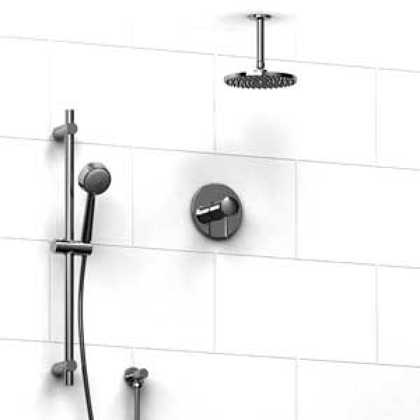 Riobel -½’’ coaxial system with hand shower rail and shower head  – KIT#343EDTM