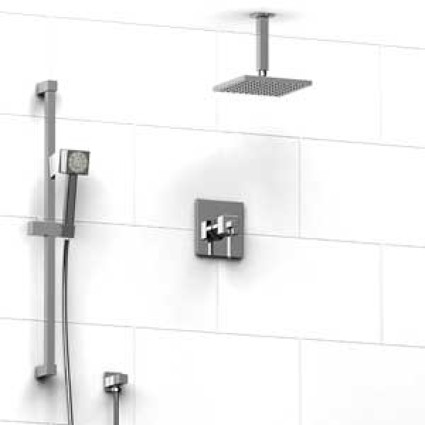 Riobel -½’’ coaxial system with hand shower rail and shower head  – KIT#343MZ