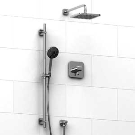 Riobel -½’’ coaxial system with hand shower rail and shower head  - KIT#343SA