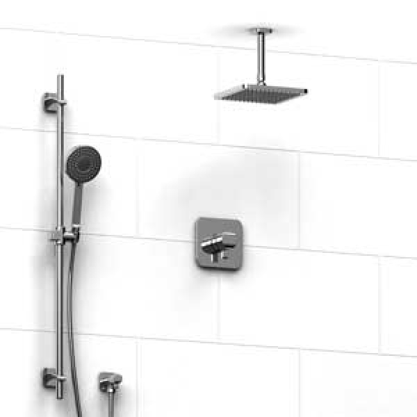 Riobel -½’’ coaxial system with hand shower rail and shower head  – KIT#343SA
