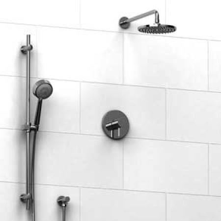 Riobel -½’’ coaxial system with hand shower rail and shower head  - KIT#343SHTM
