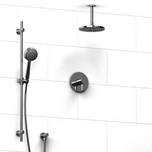 Riobel -½’’ coaxial system with hand shower rail and shower head  – KIT#343SHTM