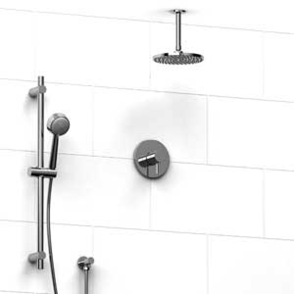 Riobel -½’’ coaxial system with hand shower rail and shower head  – KIT#343SYTM