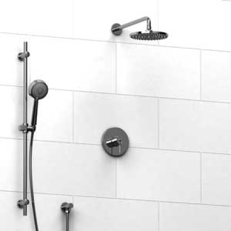 Riobel -½’’ coaxial system with hand shower rail and shower head  - KIT#343VSTM