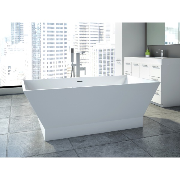 Neptune - WISH R2 freestanding polymer rectangular bathtub